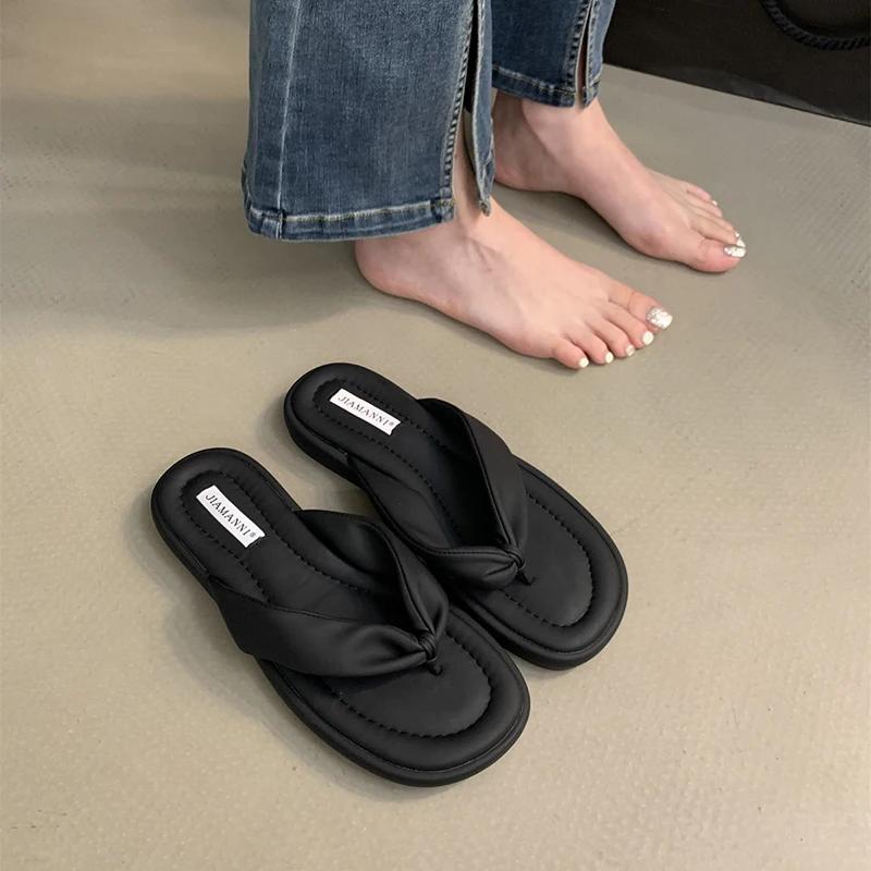 Модные летние женские тапочки 2024 года, модные элегантные туфли на плоской подошве с застежкой-молнией, шлепанцы, женские пляжные сандалии, шлепанцы