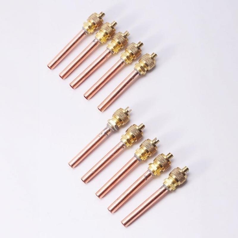 High Quality 1/4'' Service Valve 0.6Mm Thick 63/120Mm Access Valve Strong Core Ac Vacuum System Refrigerator Charging