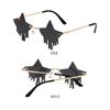 Halloween Cosplay Glasses Pentagram Droplet Shape Sun Glasses Pentagram Glasses Rimless Sunglasses