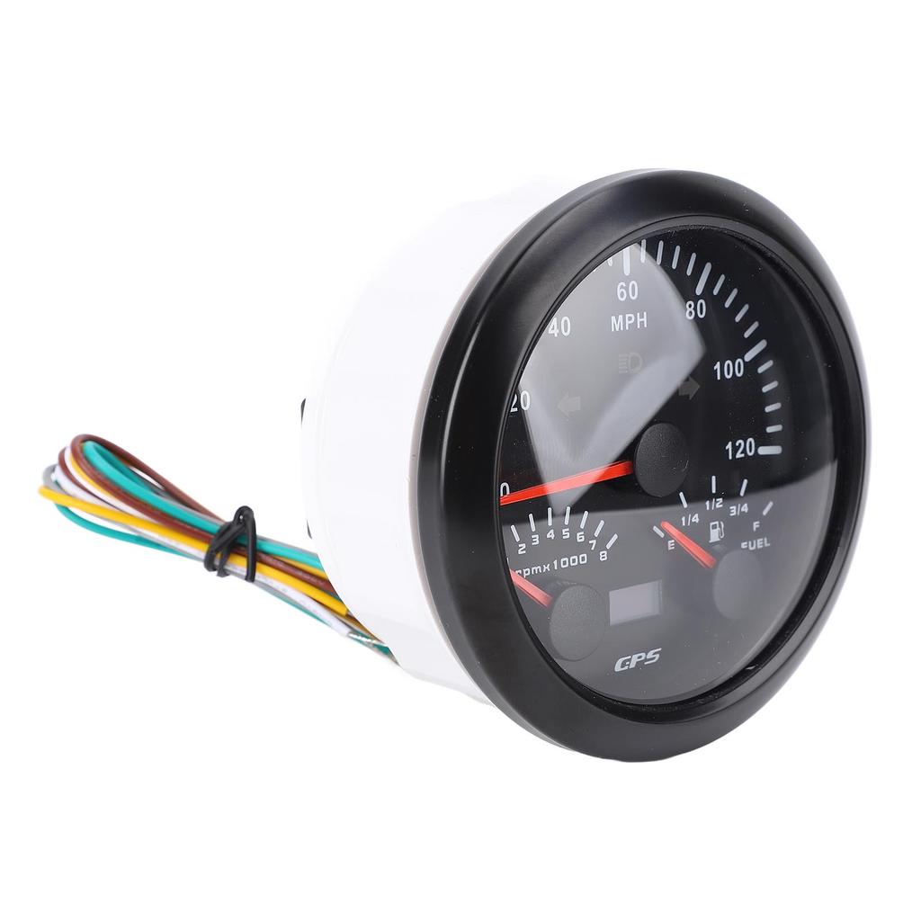 3 in 1 GPS Speedometer Tachometer Fuel Level Gauge with Turn Signal 3 3 8in 120MPH 8000rpm 7 Colors Backlit for RV