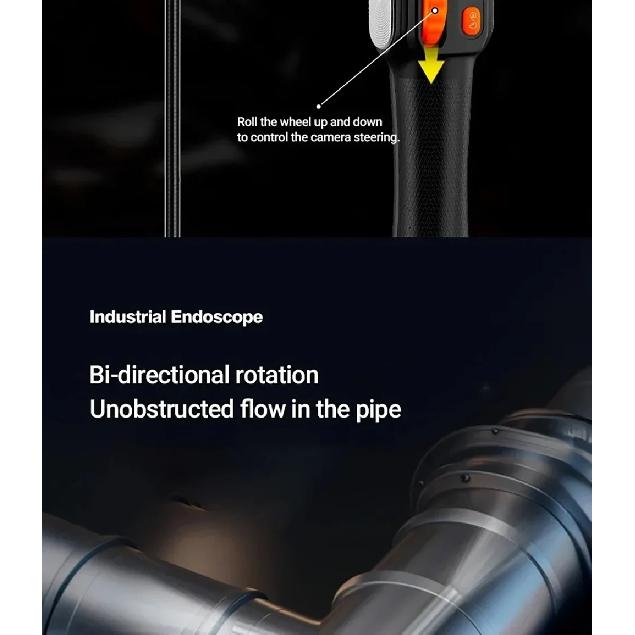 New 4K UHD 2-Way 360° Articulating Borescope 6mm IP67 Waterproof Industrial Endoscope Camera for Automotive Repair & Inspection