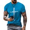 Men's Casual Cross Faith Printed T-shirt for Streetwear Trendsetters Shirt
