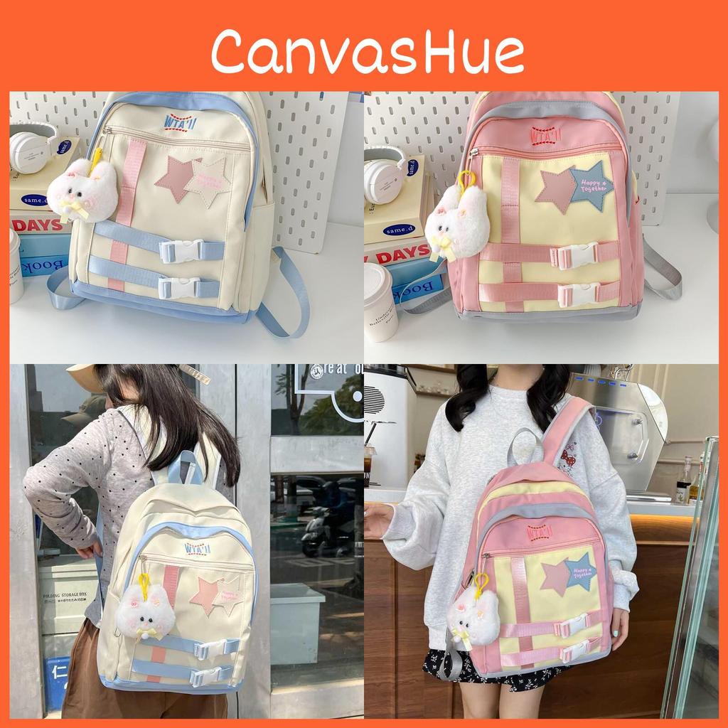 Spacious And Stylish Korean Design Backpack Unisex Casual Waterproof Nylon Bag