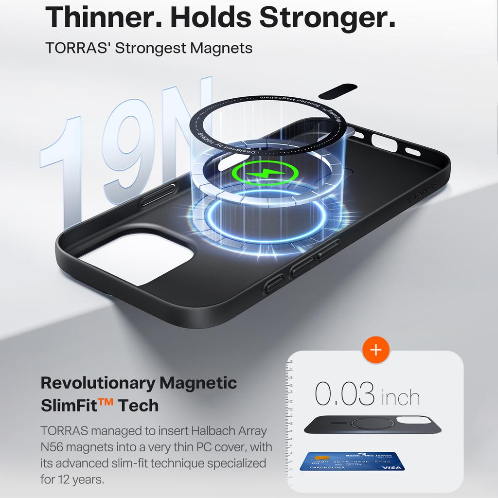 TORRAS For iPhone 17 Case Compatible with MagSafe Hard PC Shockproof Phone Cover