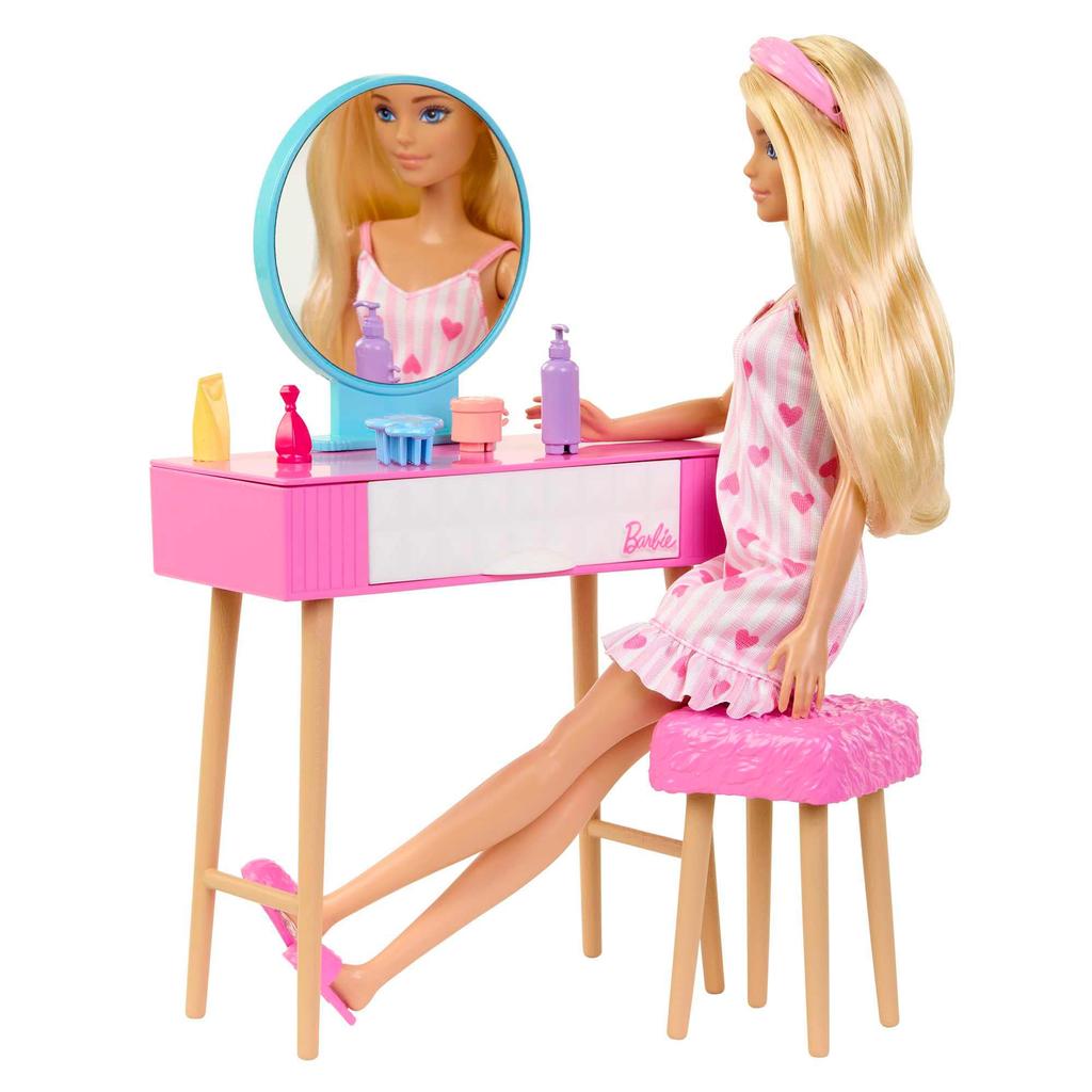 Mattel Barbie Барби Милая розовая кукла в фильме играет в возрасте лет и в спальне HPT55/Появилась «Барби»! ? [Набор для переодевания] [3 шт.]