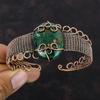 Cuprite Chrysocolla Bangle Copper Wire Wrapped Cuff Bracelet Adjustable Bangle Handmade Copper Wire Jewelry Gemstone Bangle Anniversary Gift