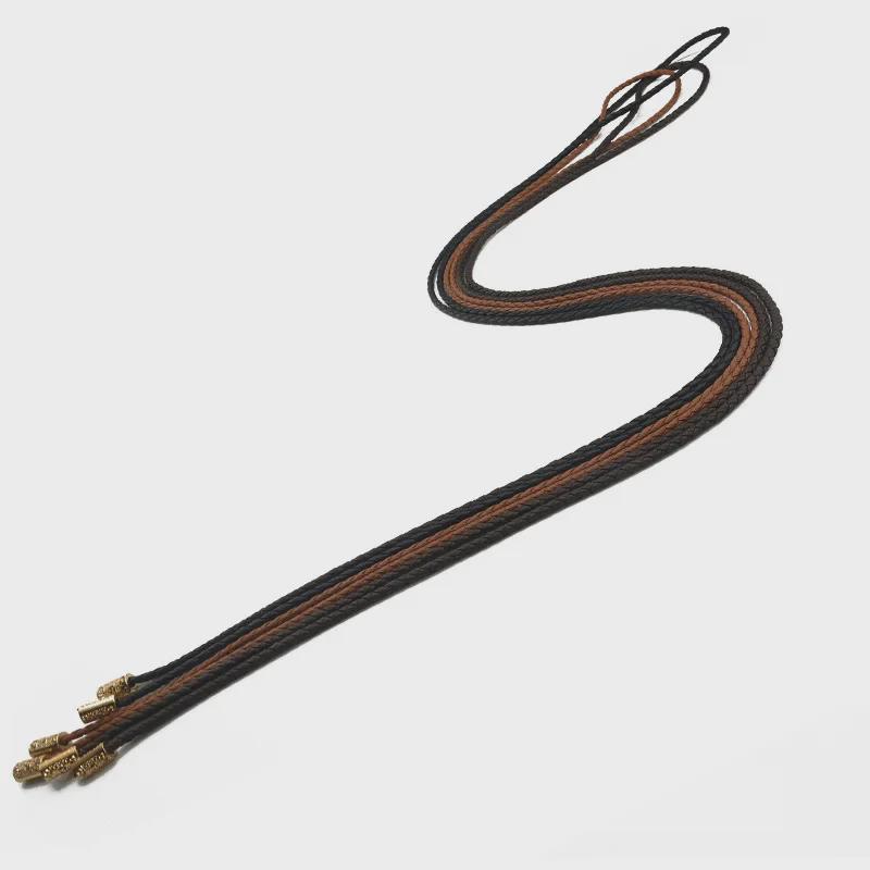 Korean Braided Tassel Thin Belt - Versatile Bow PU Rope Knot for Women