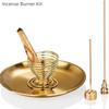 5 In 1 Incense Burner Palo Santo Holder Sage Holder Incense Holder for Incense Sticks/Coil Incense/Incense Cones and Brass Ash Catcher