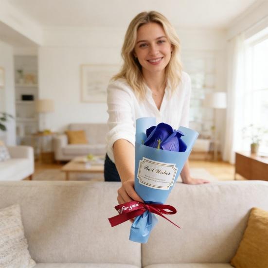 Мини-мыло для ароматерапии с ароматом букета роз, искусственный стабилизированный цветок розы, подарки на День святого Валентина для женщин, девушки, мамы, жены