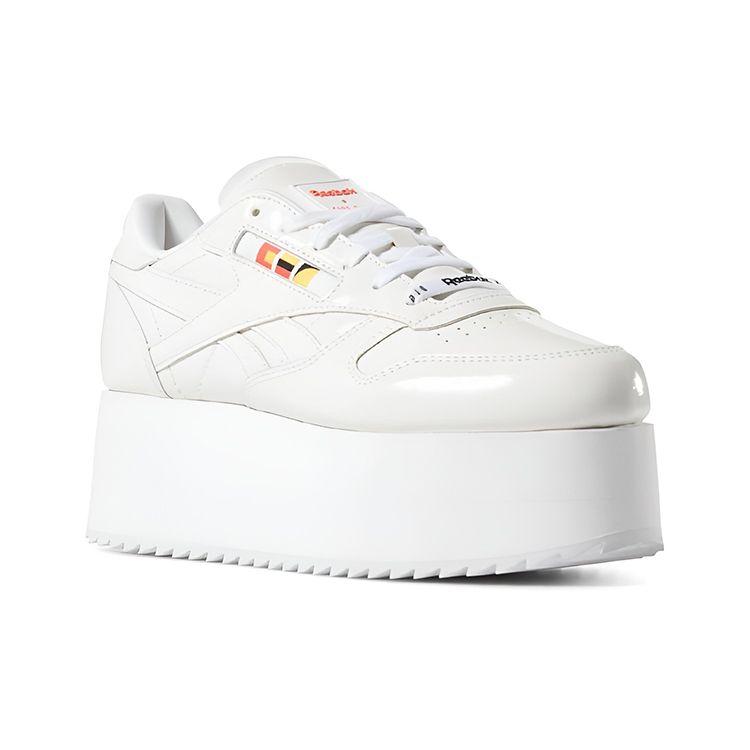 Reebok Женские кроссовки X Gigi Hadid Classic Leather на тройной платформе Белые Неоновые Красные Черные DV4110