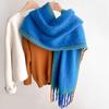 Winter Atmosphere High-End Solid Color Fringed Autumn Winter Warm Thickened Korean Style Scarf Shawl Neck Warmer