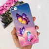 For iPhone 5 5s Phone Case iPhone SE 2016 Back Cover Soft TPU Transparent Silicone Bumper Flower Butterfly On Apple iPhone5 5 s