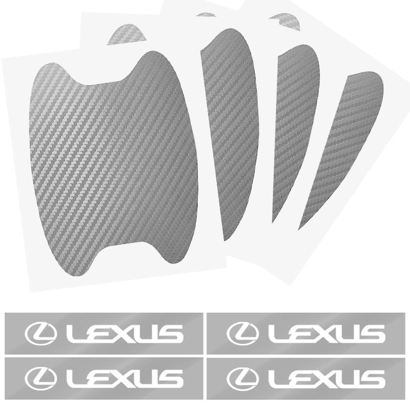 Interior Stickers 8Pcs Car Door Sticker Auto Handle Anti Scratch Protection Film Car Styling For Lexus IS250 Ct200h ES300h RX350RJ6