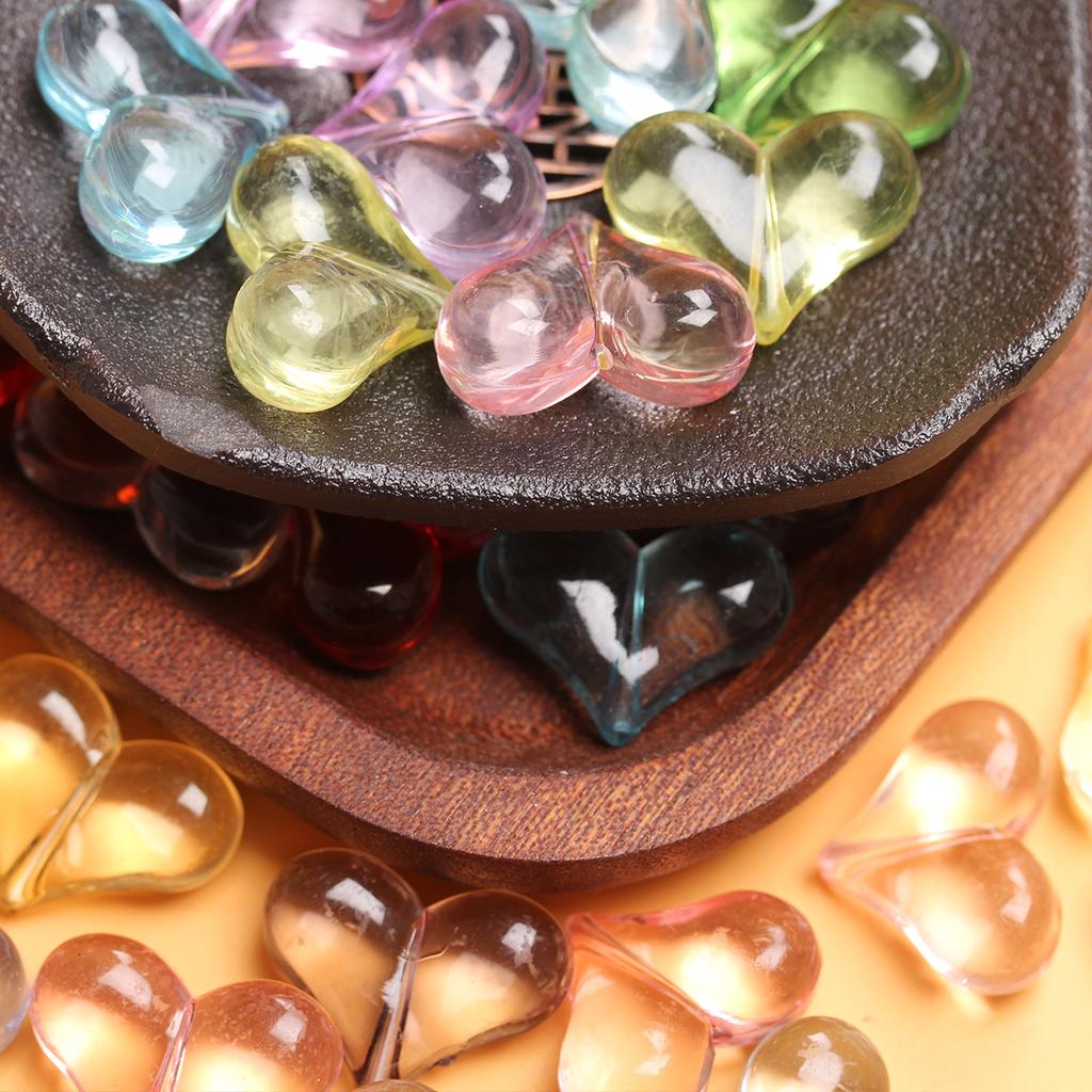 Ожерелье, 500 г, около 250 шт., милые ювелирные аксессуары, 17 мм * 22 мм, серьги ручной работы, свободные бусины, акриловые прозрачные серьги-прокладки в форме сердца для любви