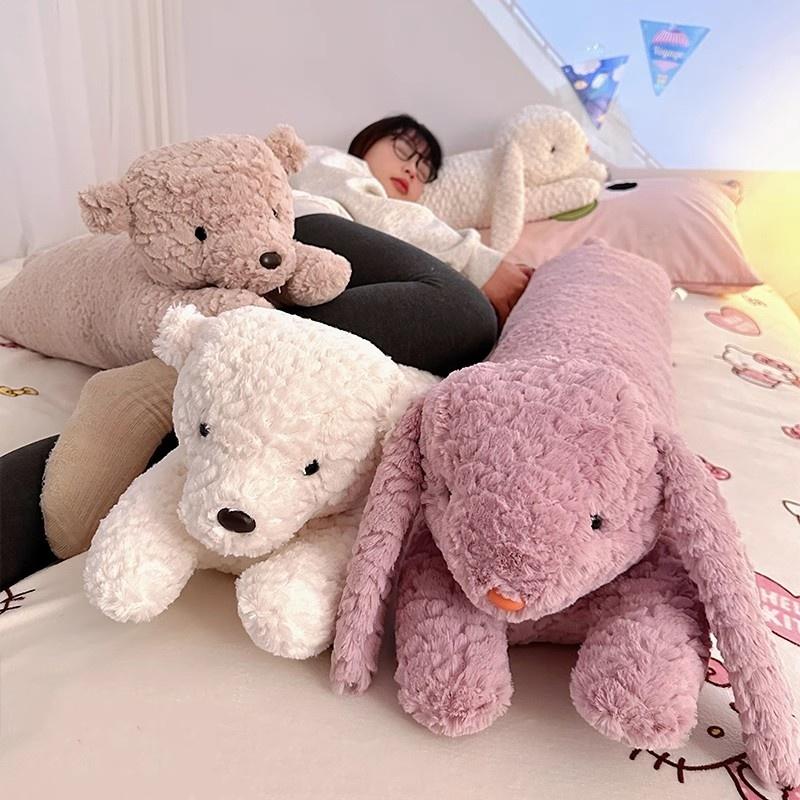 Длинная плюшевая подушка-обнимашка в виде кролика, большая, милый медведь, мягкий кролик, подушка для сна, декоративная подушка для тела, подушка для спины стула, декор