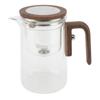 Water Separation Glass Teapot with Strainer 800ml Clear Tea Pot with Wooden Handle Secure Lid