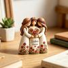 Статуэтка Сестры из Смолы для Украшения Дома, Ручная Работа, Орнамент для Гостиной, Коллекционный Подарок с Цветочным Узором