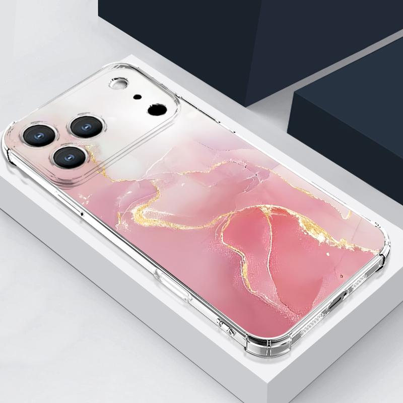 Цветной чехол для телефона с мраморным узором для iPhone 17e 17 16 15 14 Pro Max 14 13 Pro 16 Ударопрочный Мягкий Прозрачный Карман для карты Чехол