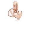 925 Sterling Silver Rose Gold Charms Open Heart Sparkling Polish Charm Pendant Clip Stopper Charms Fit Original Fashion Bracelet