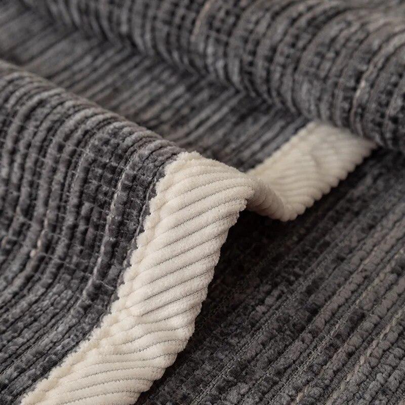 Simplicity Striped Chenille Anti-scratch Couch Cover Solid Color Four Seasons Universal Sofa Cover Living Room Non-slip Sofa Mat
