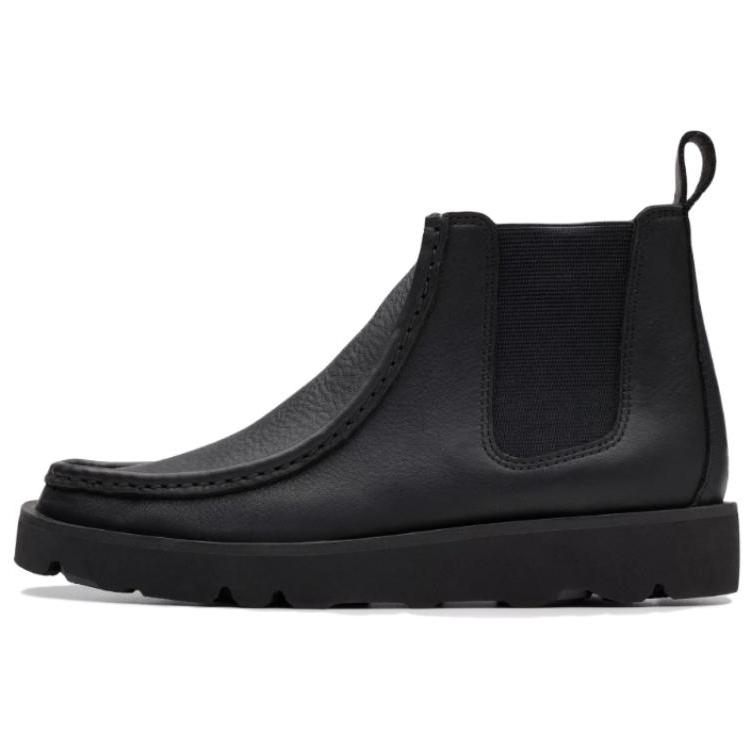 Clarks Кожаные Модные Универсальные Ретро Короткие Ботильоны Женские ботинки Черные 26178103