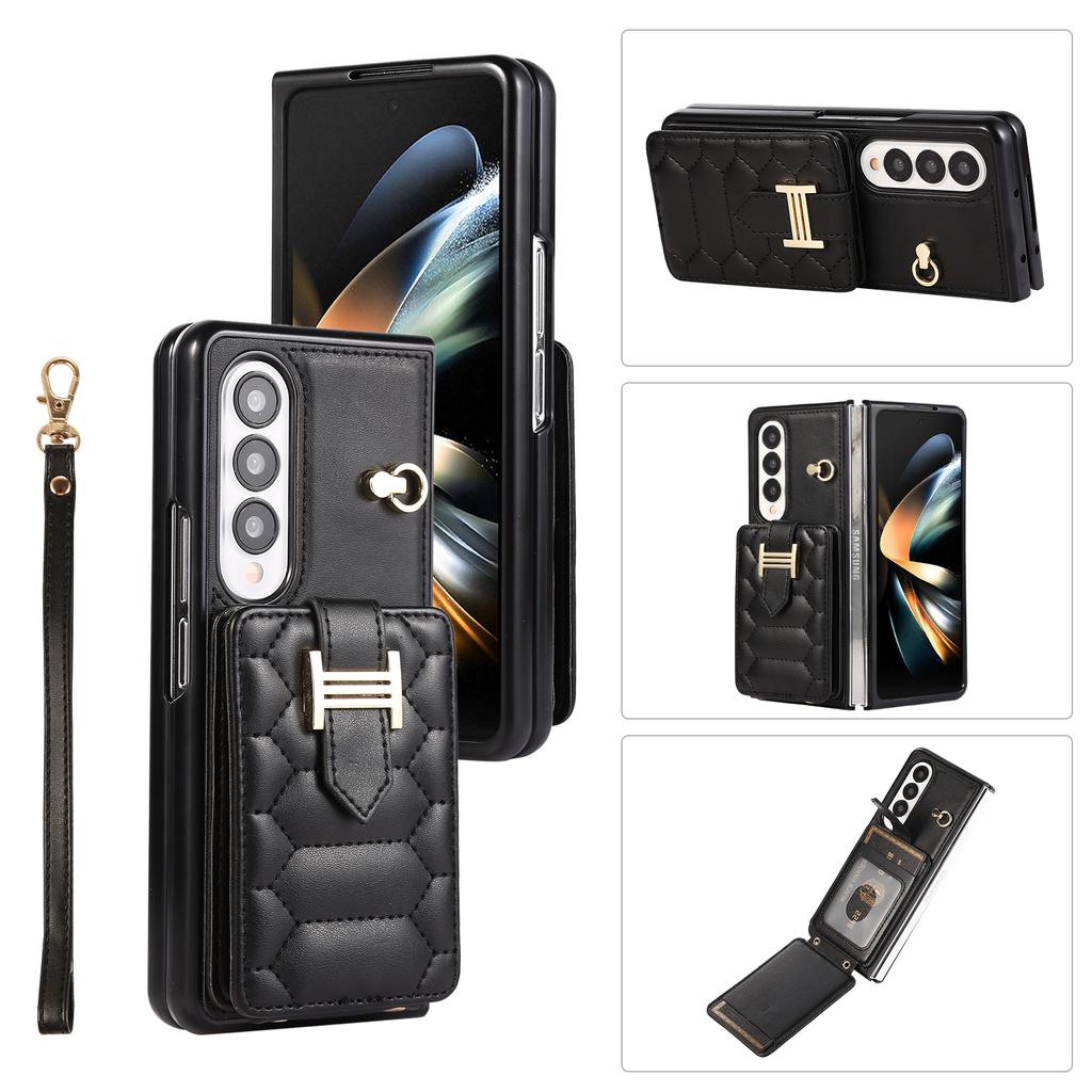 Чехол-кошелек на ремешке через плечо для Samsung Galaxy Z Fold 7 6 5 4 3 Fold7 Fold6, обложка-книжка с ремешком на запястье, кожаный держатель для карт