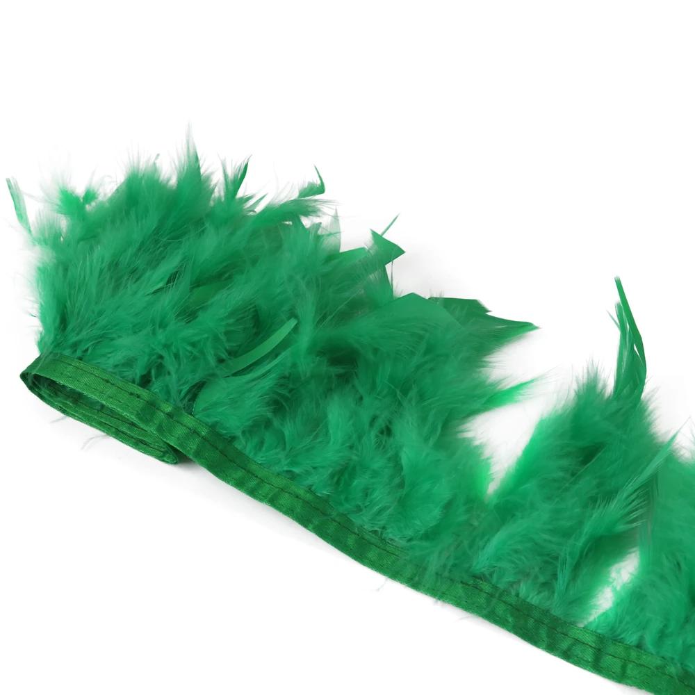 1 метр Натуральная отделка из перьев индейки Высота 10-15 см Свадебная одежда Украшение платья DIY Перьевая лента Швейные поделки