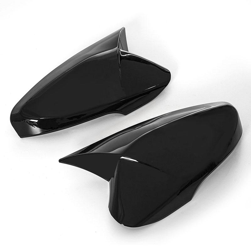 Рифмованный автомобильный зеркальный чехол заднего вида, бычий рог, боковое углеродное волокно/глянцевый черный, 2 шт. для Hyundai Veloster