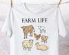 Farm Life T-Shirt, Rural Animals, Countryside Cotton Adult Clothing