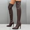 Fashion Elastic Women's Over the Knee High Boots Sexy Long Thigh High Boot Ladies Winter Shoes Black Gold Heeled Party Shoes Large Size