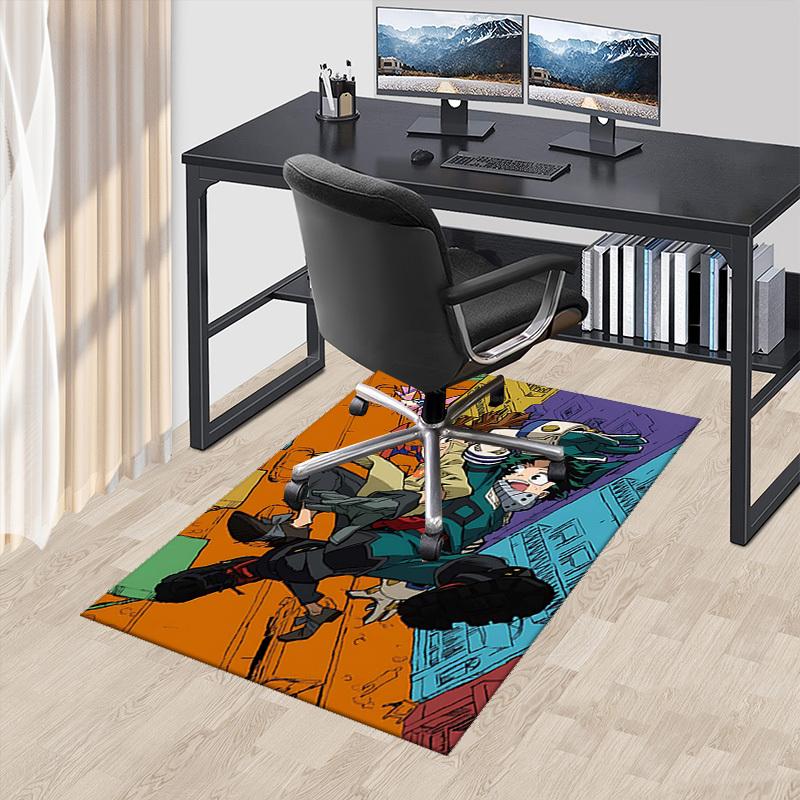 1pc My Hero Academia Deku & Izuku Midoriya Anime Chair Mat - Office Desk Carpet, Anti-Slip Rug for Home Decor, Seasonal Gift, Suitable for Office, Liv
