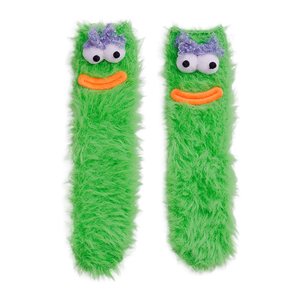 1 Pair Funny Ugly Cute Socks With Big Eyes Autumn Winter Plush Floor Socks Couple Sleep Sock Fuzzy Socks Christmas Gifts