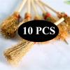 Mini Broom Straw Hanging Witches Miniature Prop Brooms Craft Broomstick Small Toys for Halloween Party