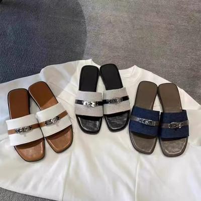 Быстрые волосы маленькая прядь однословные тапочки женские носят на плоской подошве прохладные тапочки модные сандалии