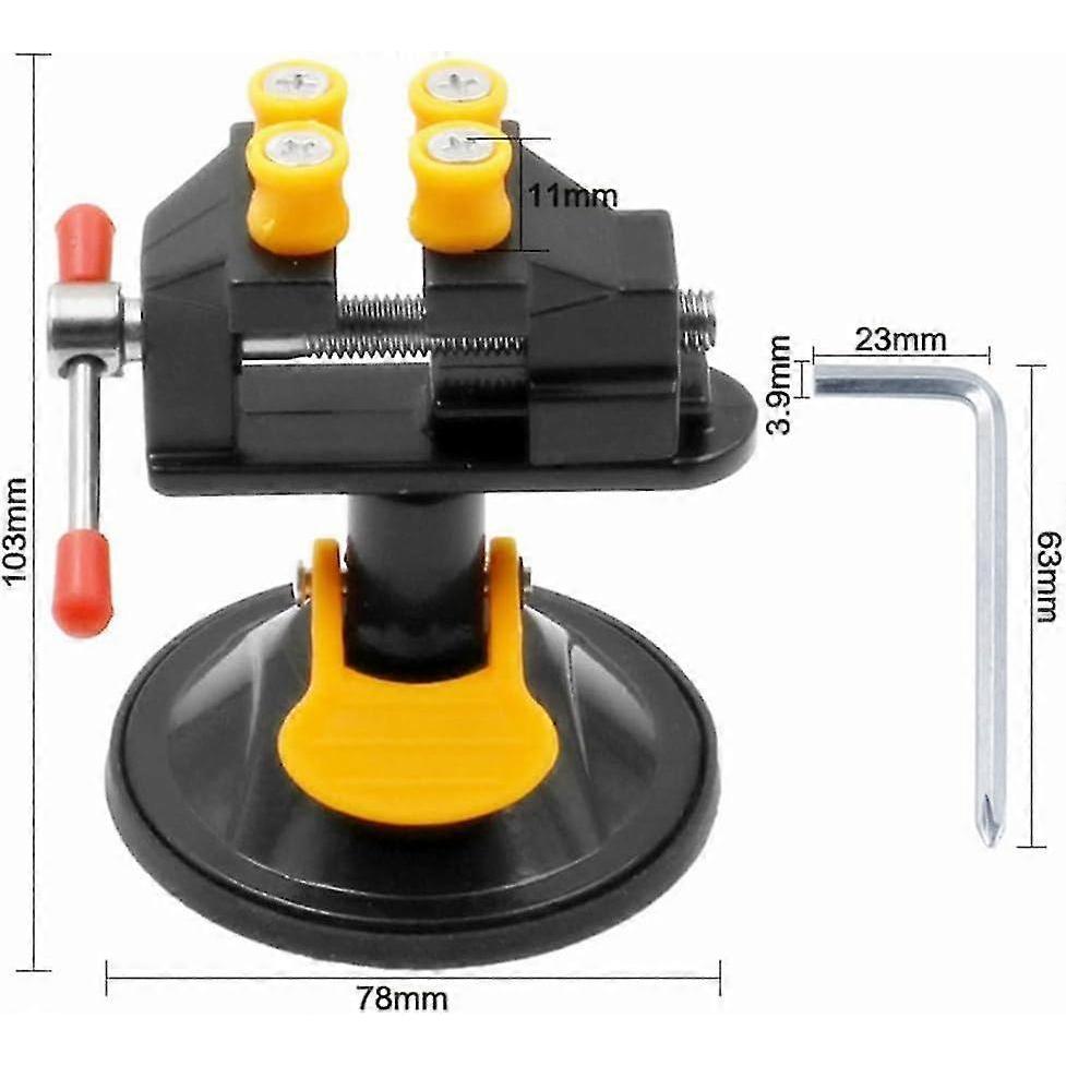 Mini Table Bench Screw Clamp Engraving Table Vice 360 Rotatable Adjustable Table Vise Suction Cup Base - DD