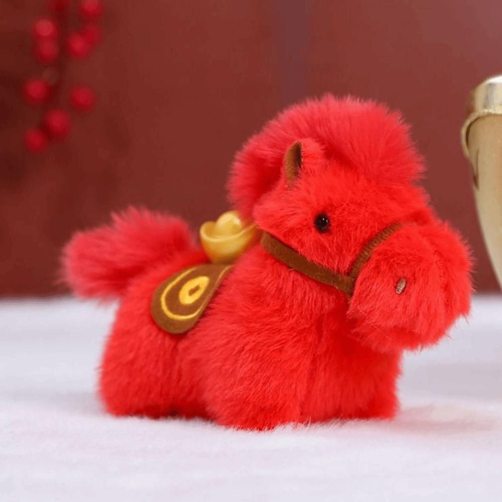 Yuanbao Plush Horse Keychain Mascot Dolls Chinese New Year Gift Festive Decor