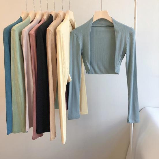 Yousheng Солнцезащитная одежда, однотонная, с длинным рукавом, облегающая, солнцезащитная куртка, универсальный однотонный костюм для танцев и йоги