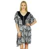 Women Snake Print Short Kaftan Black Cotton Caftan Coverup Chic