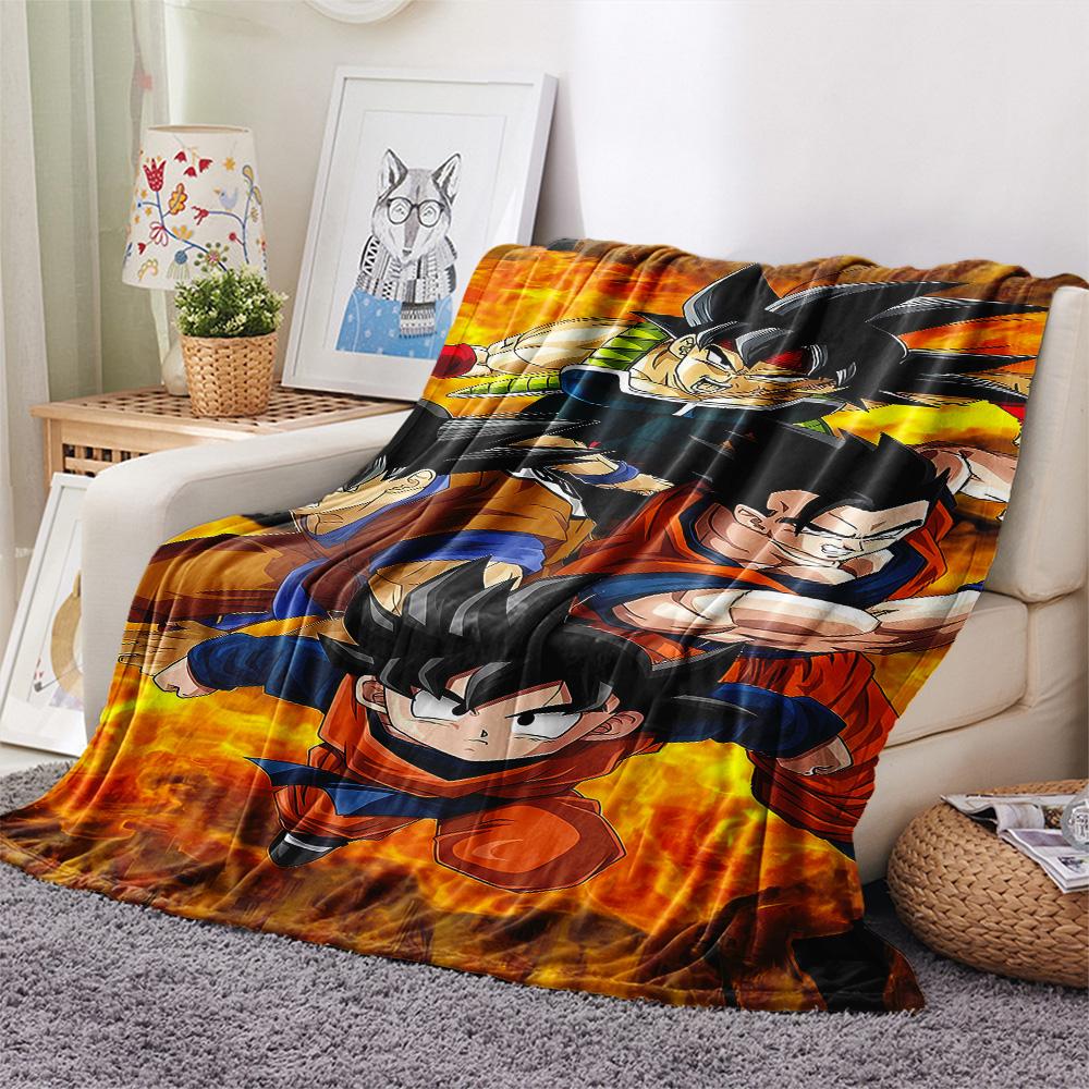 1PC Dragon Ball Super Patterned Flannel Blanket Suitable For All Seasons For Home Decor Warmth And Comfort Gifts Holiday Present