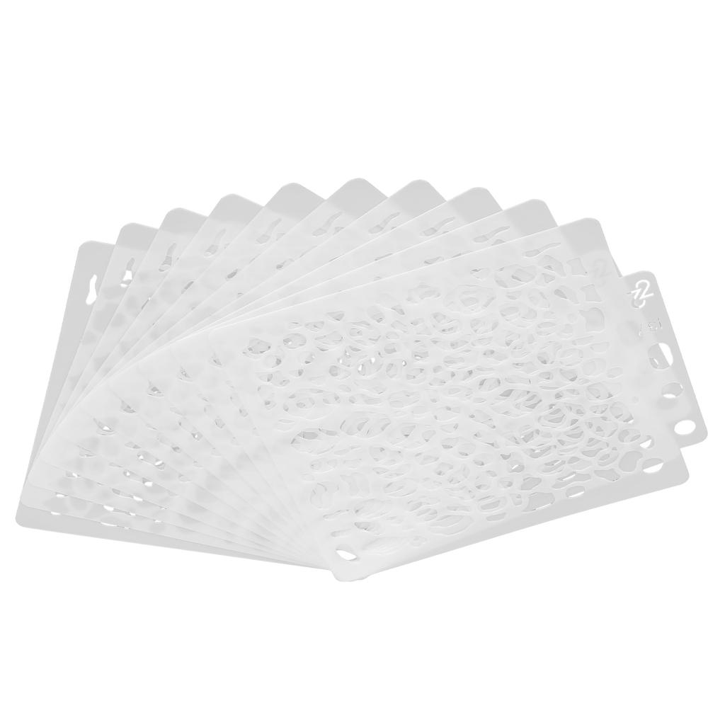 10Pcs Layering Stencils 14x12.8cm Reusable Hollow PET Painting Embossing Templates S137