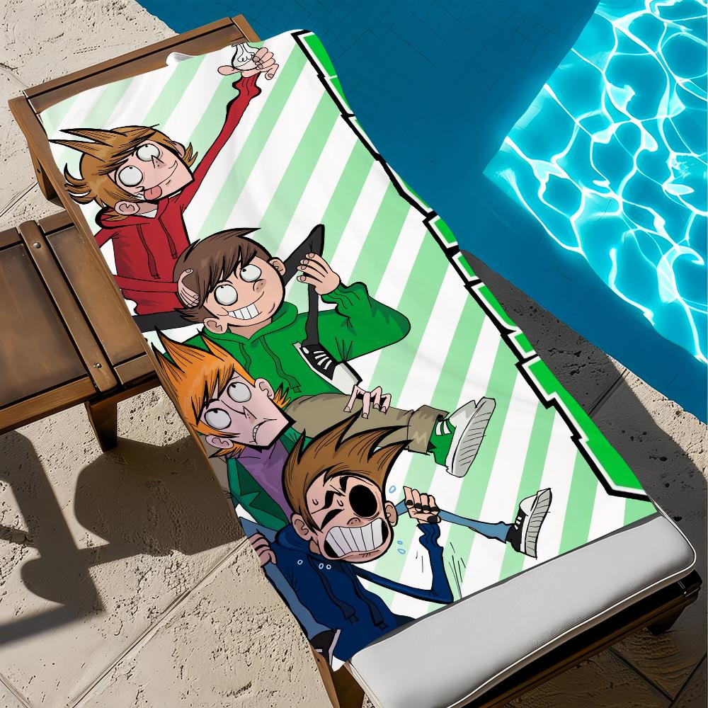 Мультяшное милое аниме E-Eddsworlds Полотенце Пляжное Быстросохнущее Мягкое Полотенца для Бассейна Подарок для Путешествий Спортзал Душ Кемпинг спорт