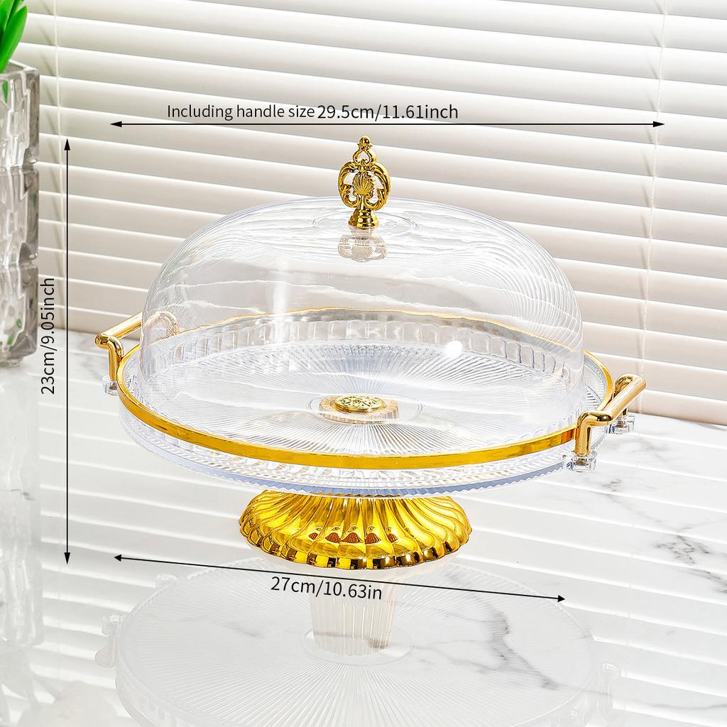 Tall Cake Tray with Lid Dessert Table Display Rack Fruit Tray Transparent Plastic Buffet Bread Dessert Platter