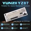 YUNZII YZ87 Mechanical Keyboard with Gasket TKL Wireless Hot Swapper Gaming Keyboard 4 Layer Pad NKRO RGB Backlight for Technical Compliance Certified