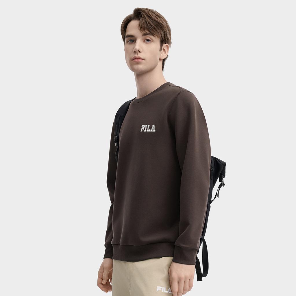 FILA Sweatshirts Men's Earth Umber Crew Neck Moderate Regular F11M439211FDR