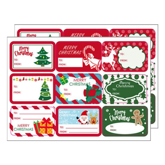 2 листа наклеек-этикеток яркого цвета, самоклеящаяся бумага, наклейки для рождественских подарочных бирок для дома