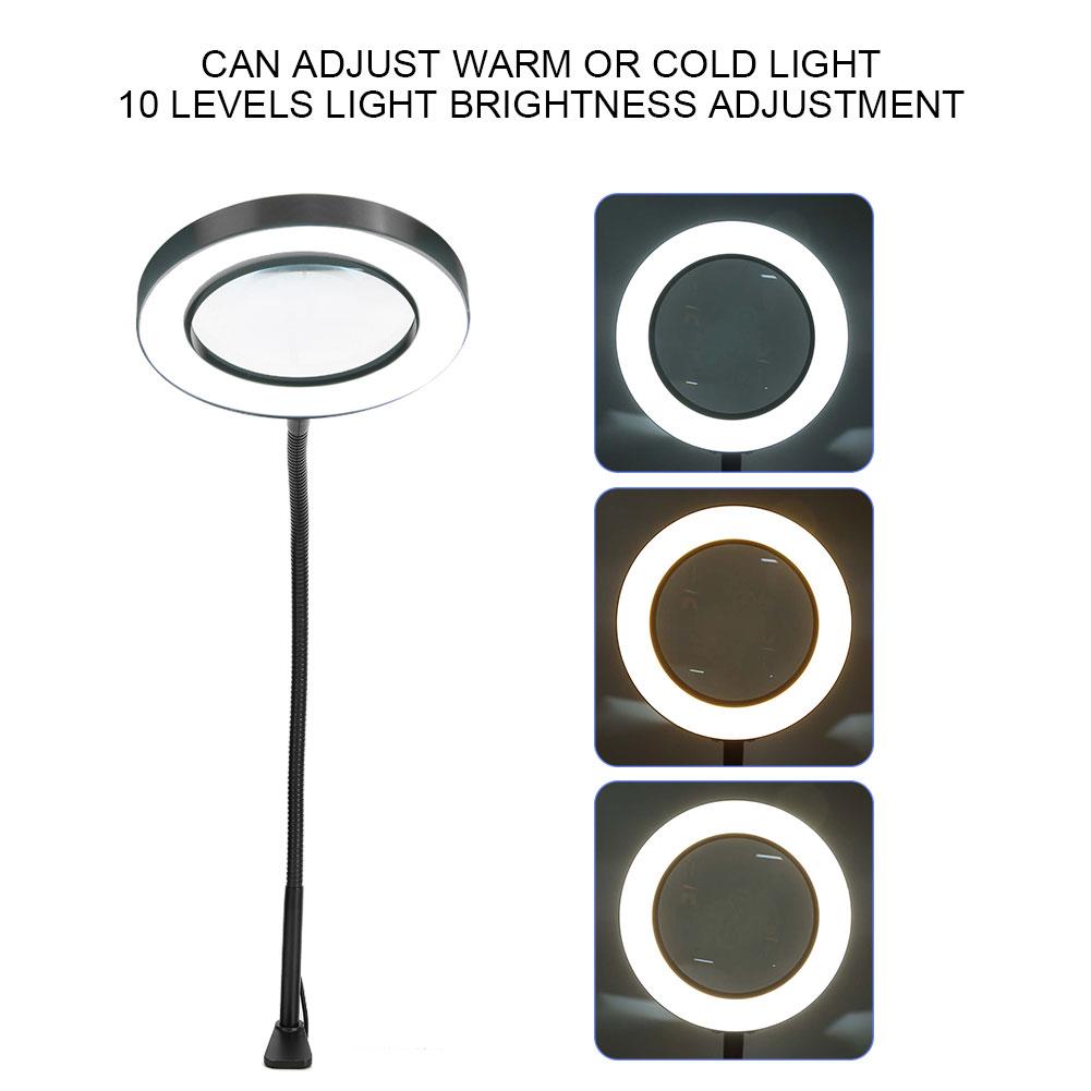 5-кратная увеличительная светодиодная лампа с регулируемым USB-светом для салона красоты, дизайна ногтей, татуировки, черная