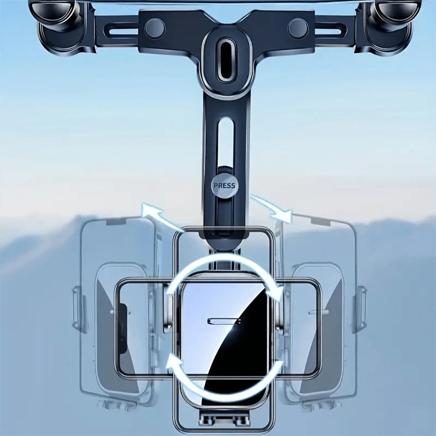 Вращающийся на 360° и выдвижной автомобильный держатель для телефона, кронштейн для зеркала заднего вида автомобиля, многофункциональный регулируемый универсальный держатель для телефона