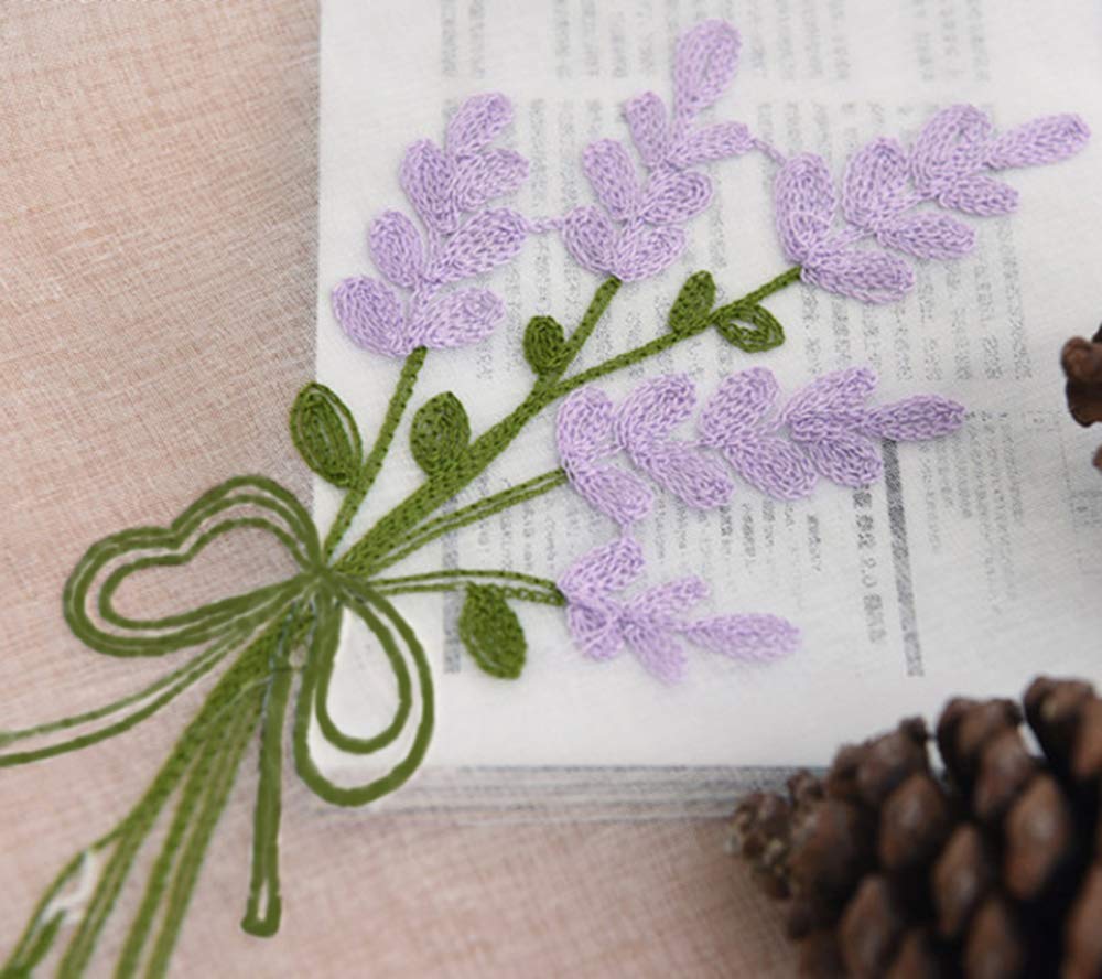 Деревенские вышитые кружевные шторы с фиолетовым лавандовым цветочным оконным тюлем, драпировки-разделители для маленькой гостиной, легкий комплект шириной 100 см x длиной 178 см