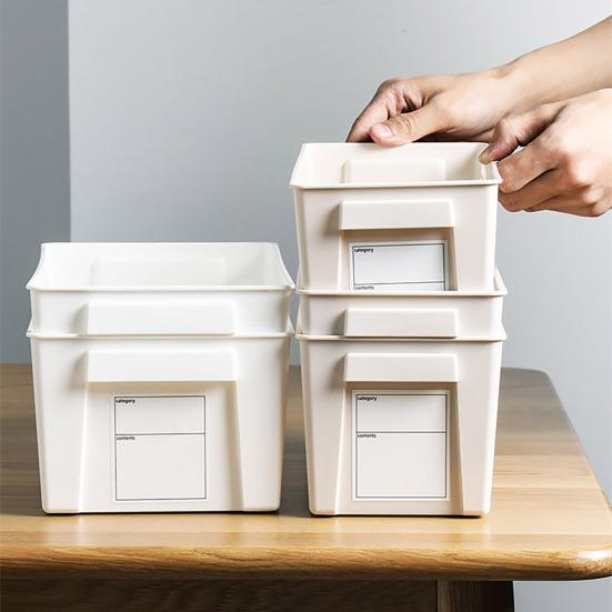 Пластиковая корзина для хранения с этикеткой, многоцелевой контейнер для хранения с нескользящей ручкой, вентилируемый