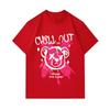 Men's 100% Cotton Crew Neck Short Sleeve T-Shirt, Casual Graffiti Angry Bear Print CHILL OUT BREAK THE RULES Pattern Comfy Daily Streetwear Tee for Me